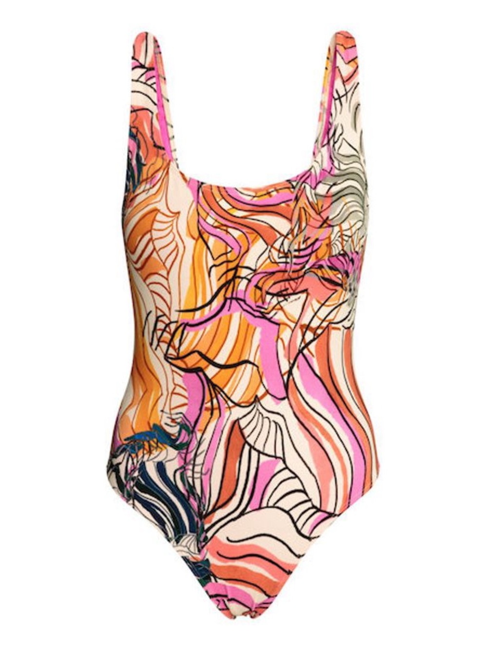French Open Back One Piece Swimsuit